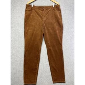 Talbots High Waist Corduroy Jegging Pants Womens size 16 Brown comfort casual
